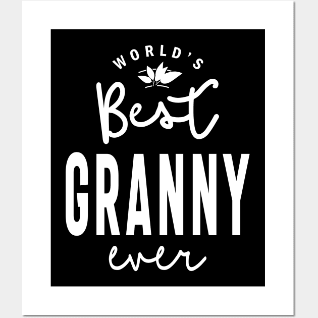 Womens World's Best Granny Ever Grandma Gift Wall Art by cidolopez